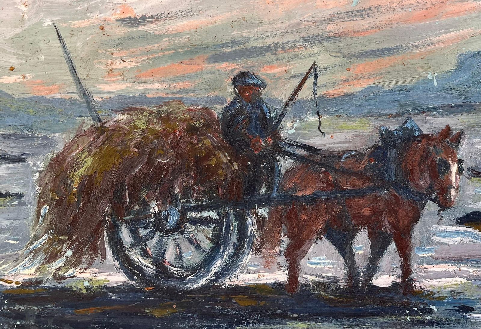 Fanch Lelimpressionist French Rural Scene With Horse And Cart At Sunset photo buy