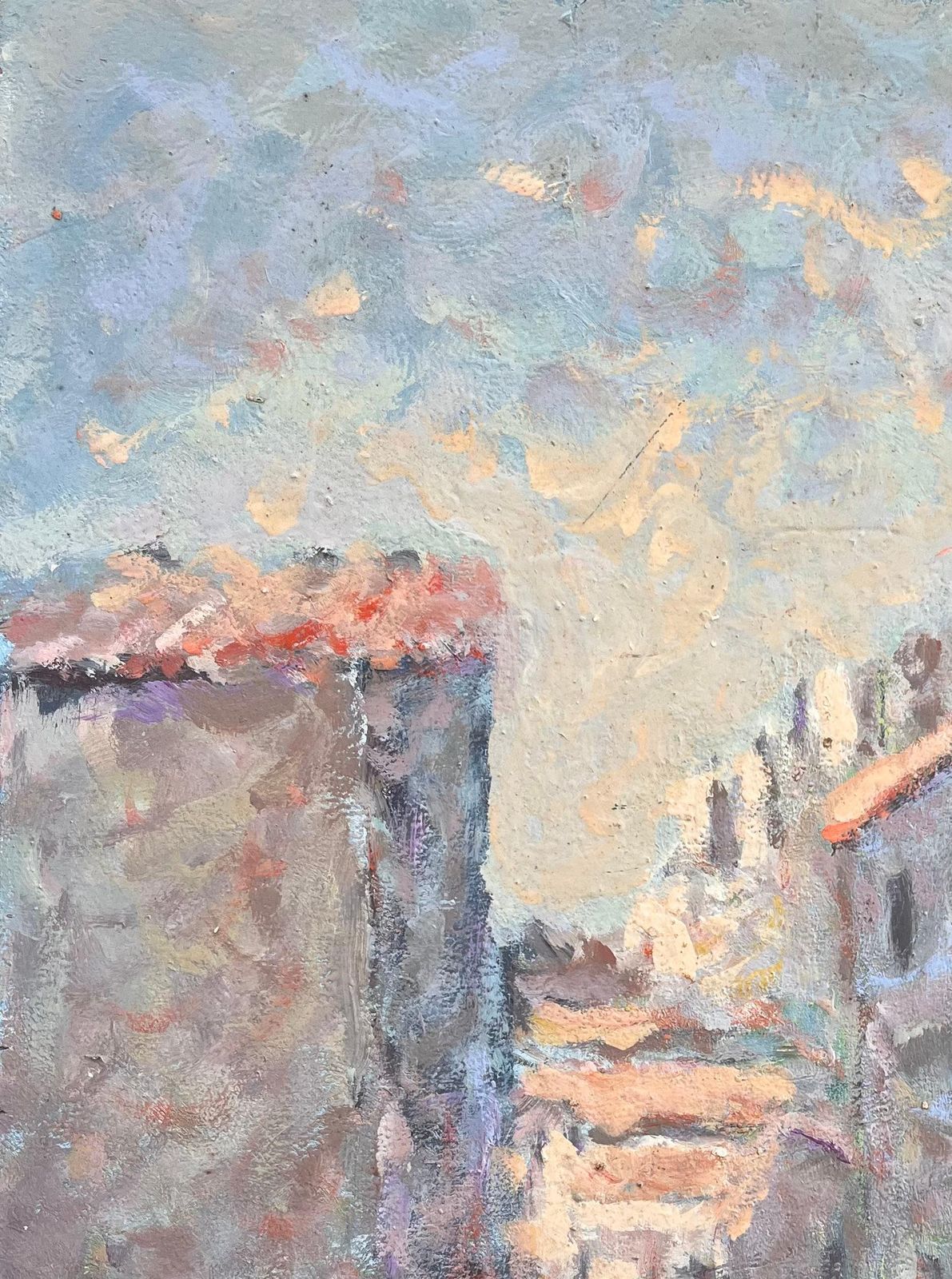 Fanch Lelfrench Impressionist Street Scene With Figures And Sunlit Buildings photo vinterior