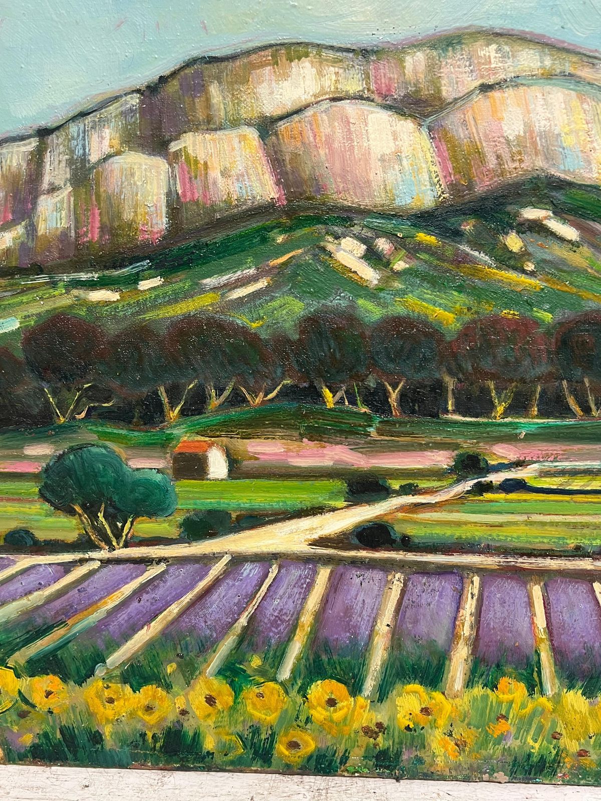 Max Toutainlavender Fields Below The Mossy Valley Cliffs French Post Impressionist Painting photo for sale