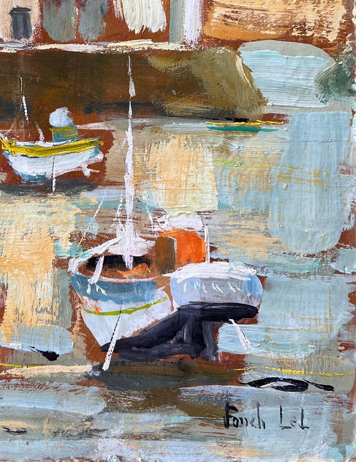 Fanch Lelfrench Impressionist Boats And Lighthouse Scene In Belle île Brittany2003 photo for sale