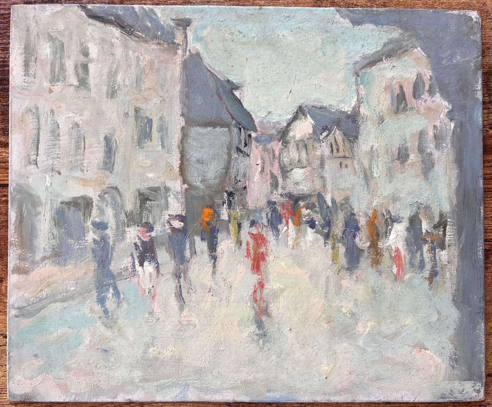 Fanch Lelimpressionist French Street Scene With Figures And Architecture Rue Animée2007 photo furniture