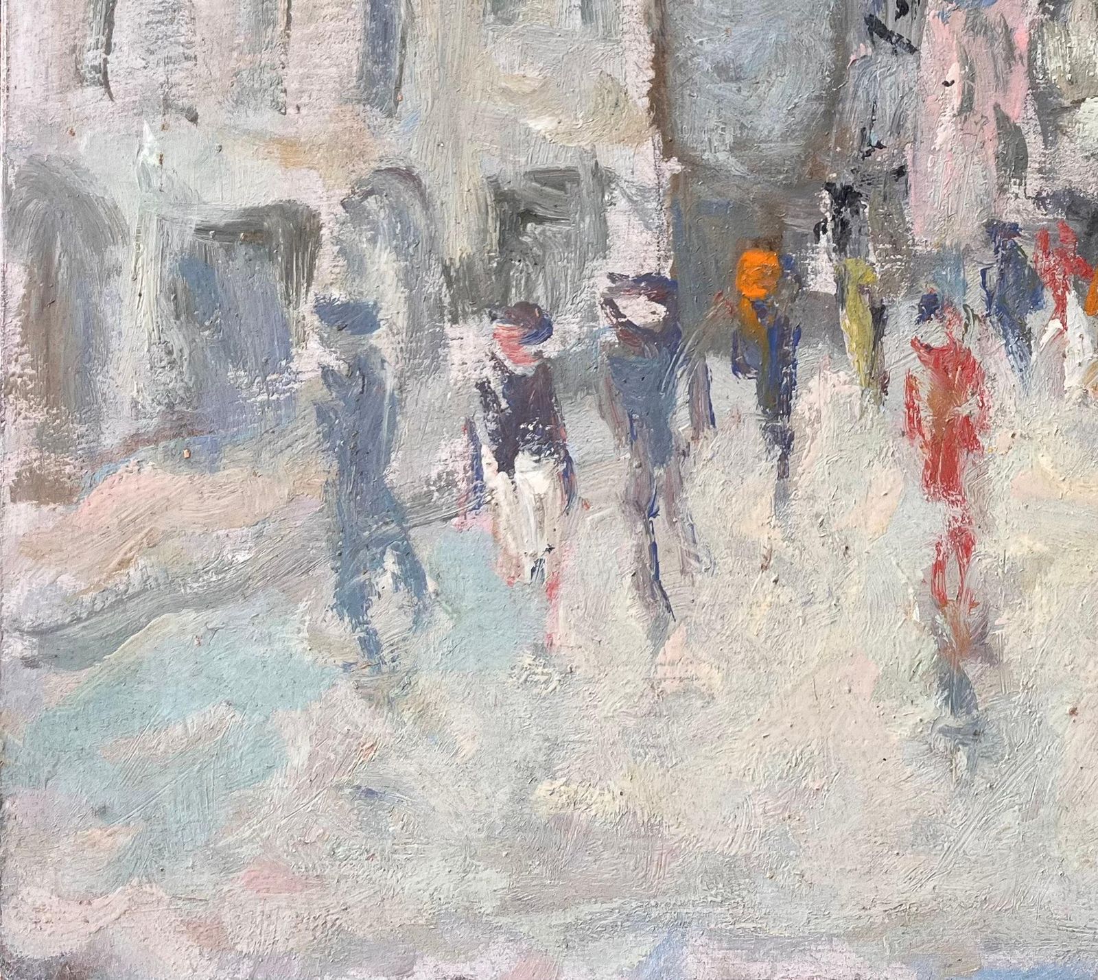 Fanch Lelimpressionist French Street Scene With Figures And Architecture Rue Animée2007 photo 484.0