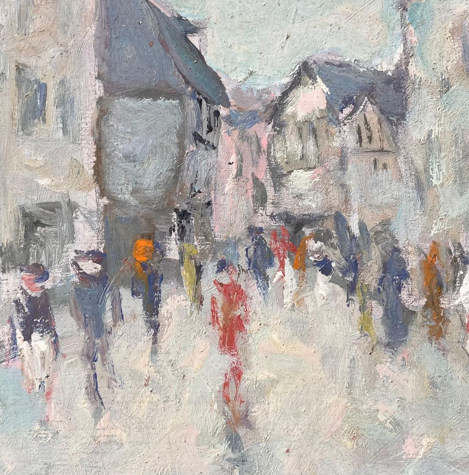 Fanch Lelimpressionist French Street Scene With Figures And Architecture Rue Animée2007 photo buy