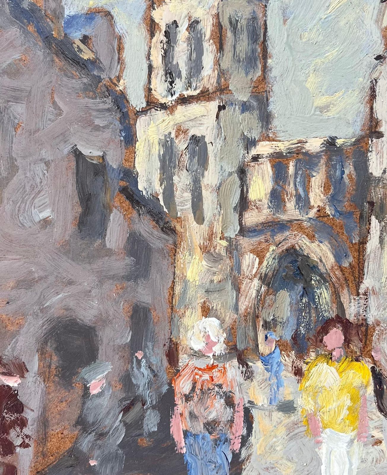 Fanch Lelfrench Impressionist Oil Painting Of Busy Street Scene In Dieulefit DRôme1997 photo buy