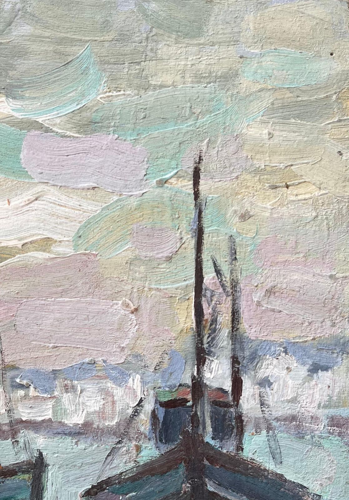 Fanch Lelfrench Impressionist Painting Of Fishing Boats In Le Croisic Brittany1989 photo 454.0
