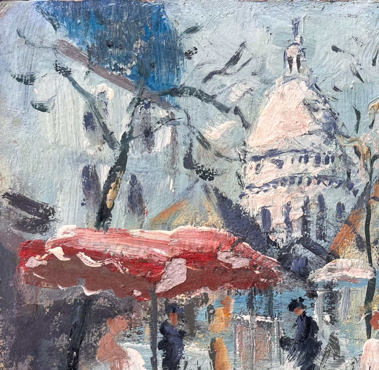 Fanch Lelimpressionist Sunlit Market Scene At The Foot Of The Sacré Cœur In Montmartre1990 photo for sale