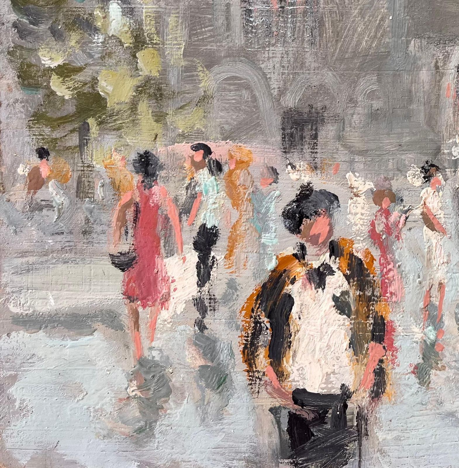 Fanch Lelfrench Impressionist Market Scene At Dinan With Church And Figures1998 photo Art