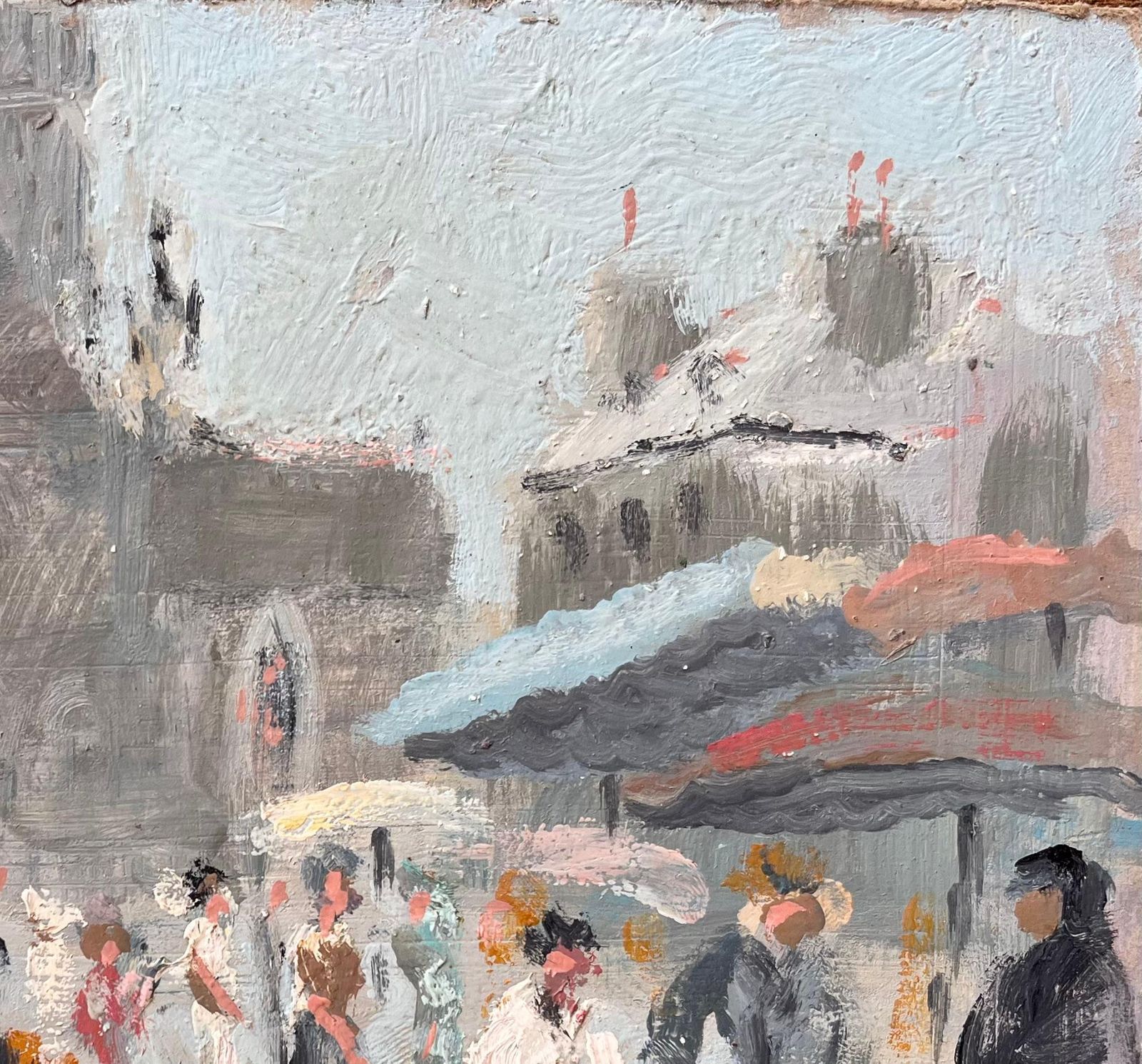 Fanch Lelfrench Impressionist Market Scene At Dinan With Church And Figures1998 photo vinterior