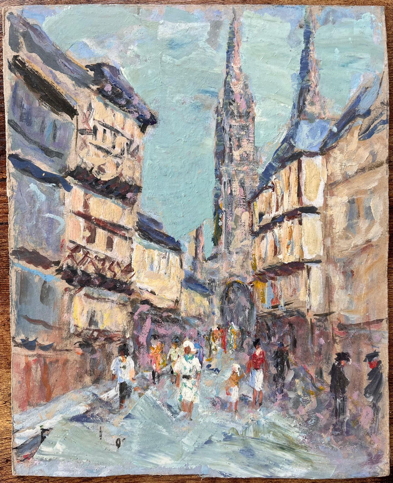 Fanch Lelfrench Impressionist Street Scene With Cathedral And Timbered Houses2003 photo furniture