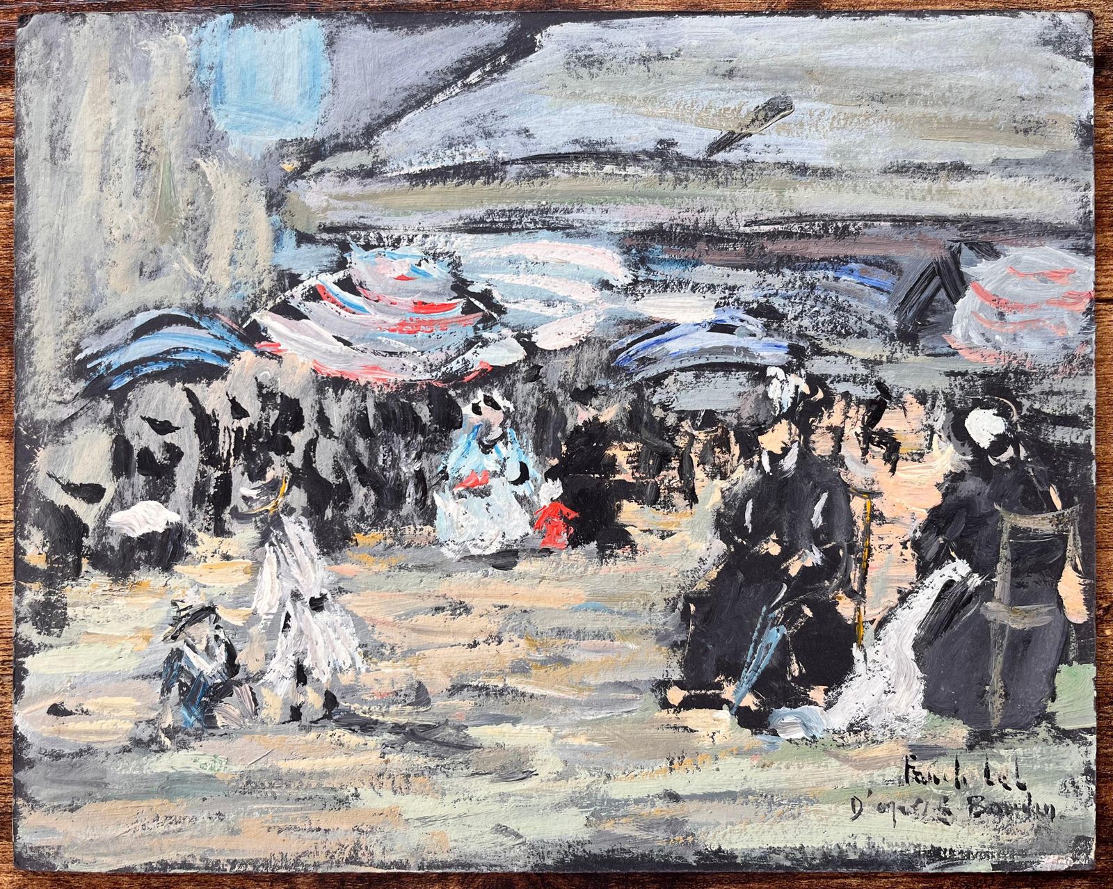 Fanch Lelimpressionist Seaside Scene After Eugène Boudin Normandy 1855 Style Painting2000 photo furniture