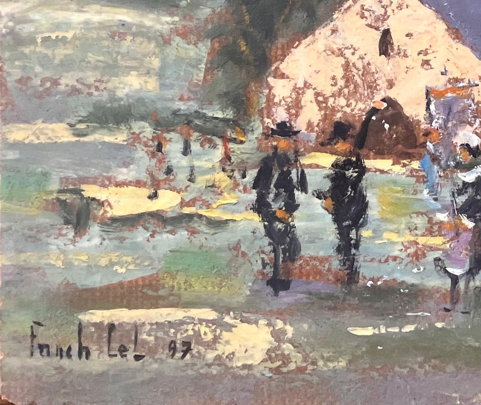 Fanch Lelbreton Village Church Scene With Traditional Procession In Folk Costume1997 photo Art