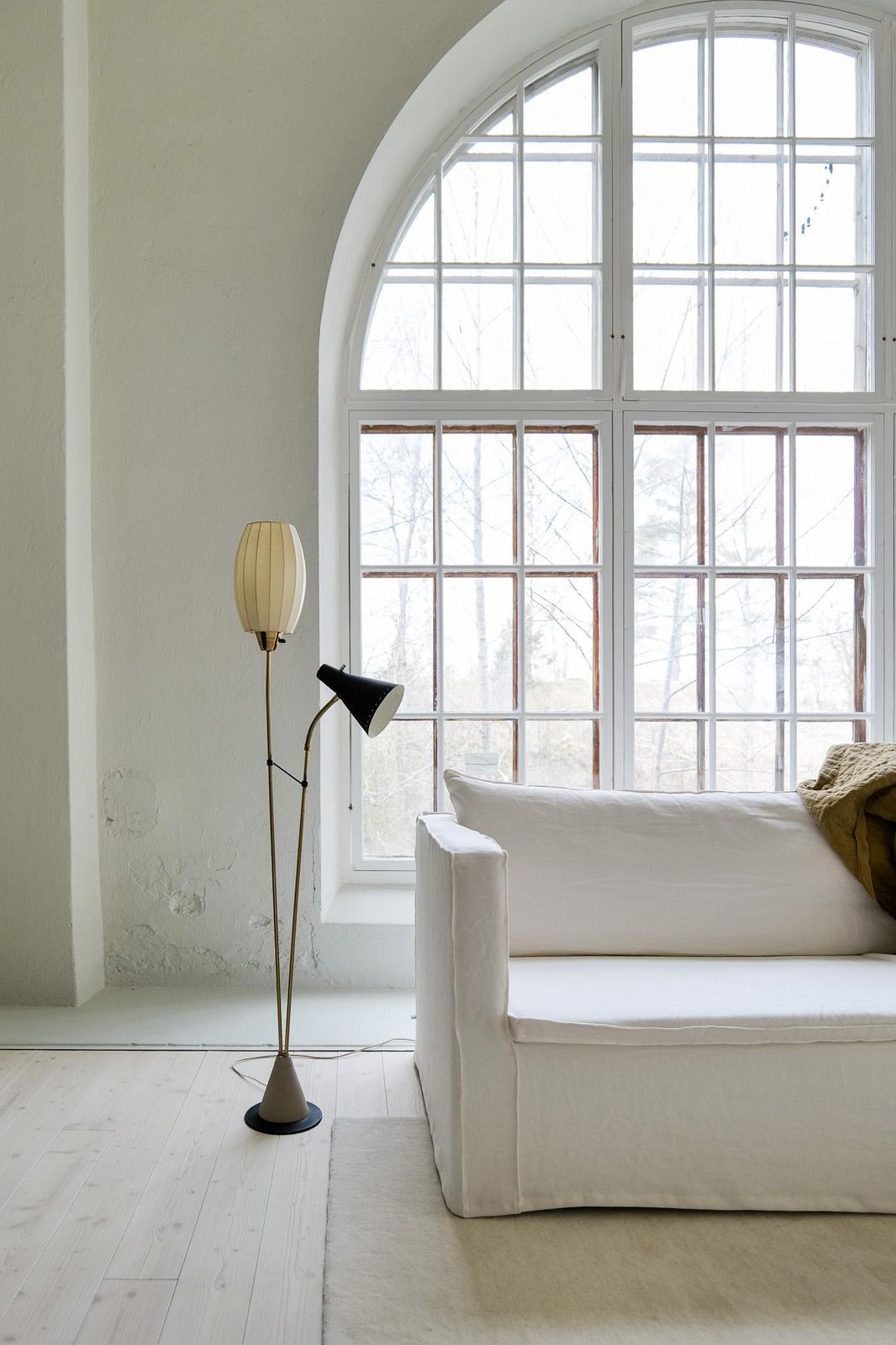 Midcentury Floor Lamp Attributed To Hans Bergström For Ateljé Lyktan Sweden 1950 photo for sale