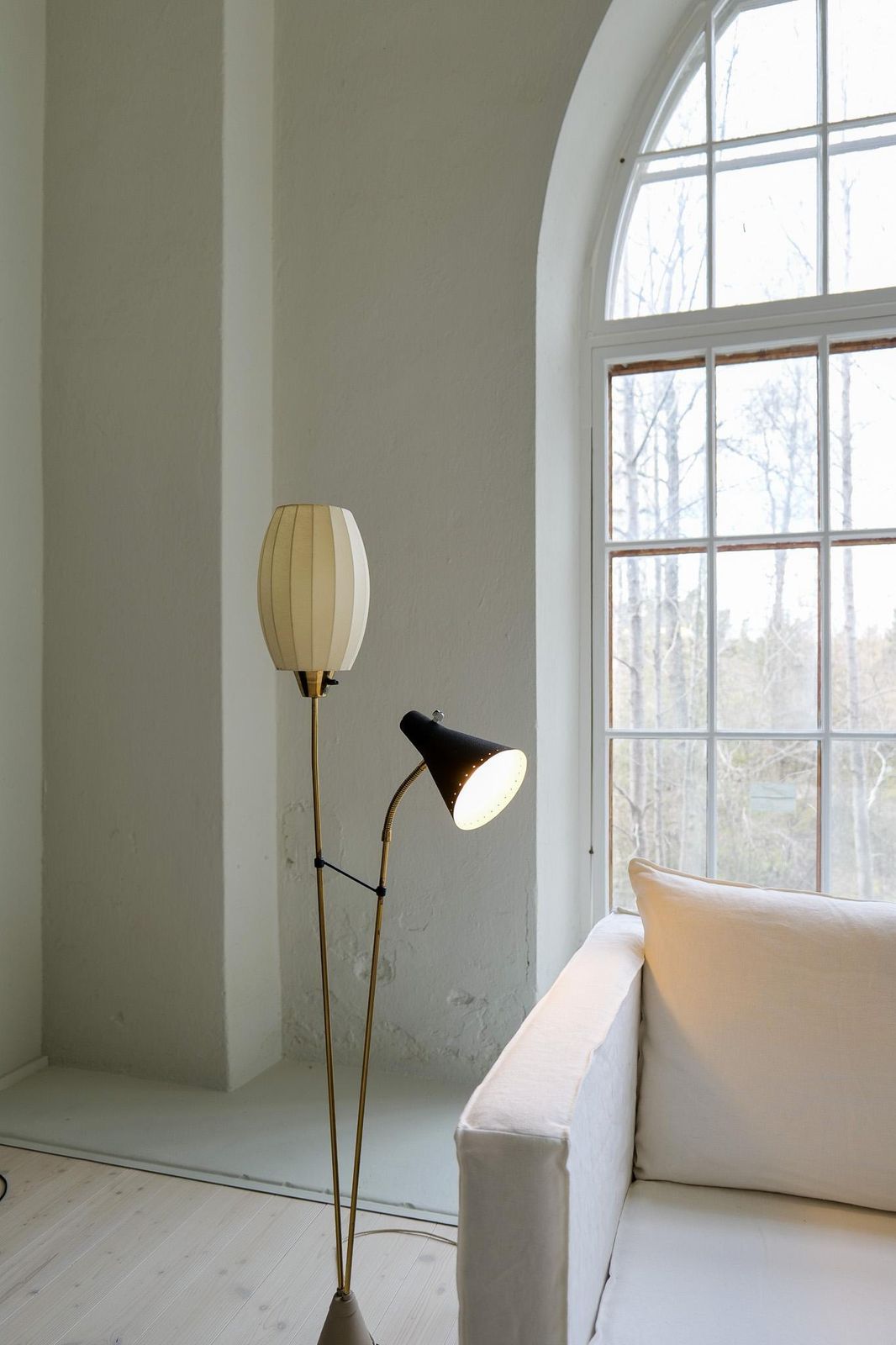 Midcentury Floor Lamp Attributed To Hans Bergström For Ateljé Lyktan Sweden 1950 photo Lighting