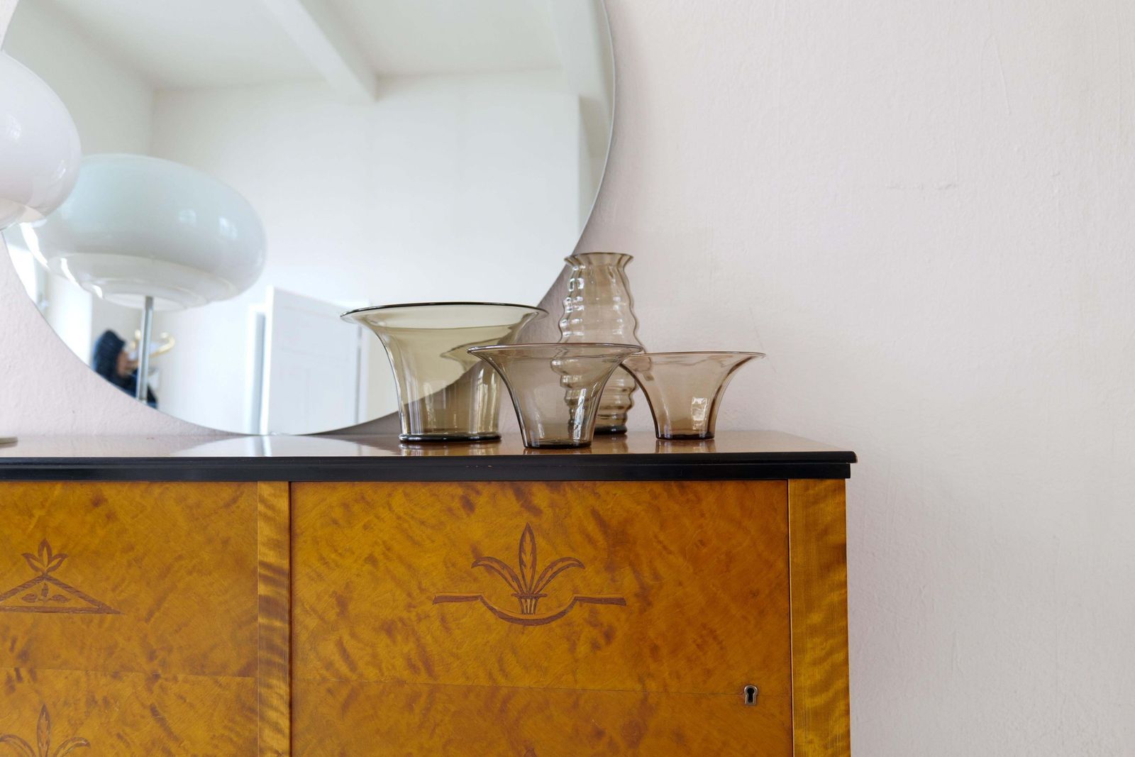 Art Deco / Swedish Grace Set Of 4 Glass Vessels Simon Gate Orrefors Sweden 1920s photo for sale