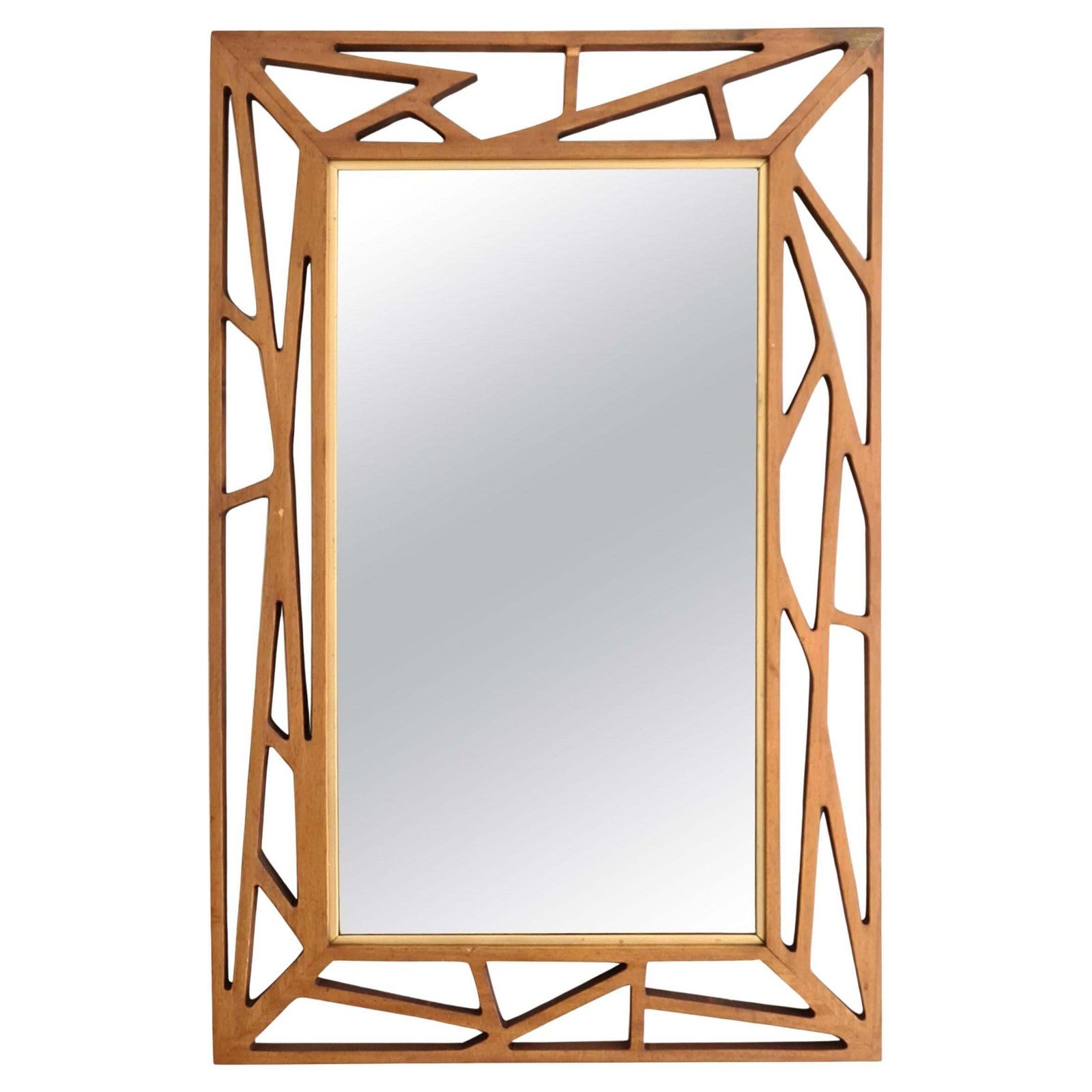 Midcentury Modern Yngve Ekström Mirror "Konkret" By Eden Spegel In Sweden