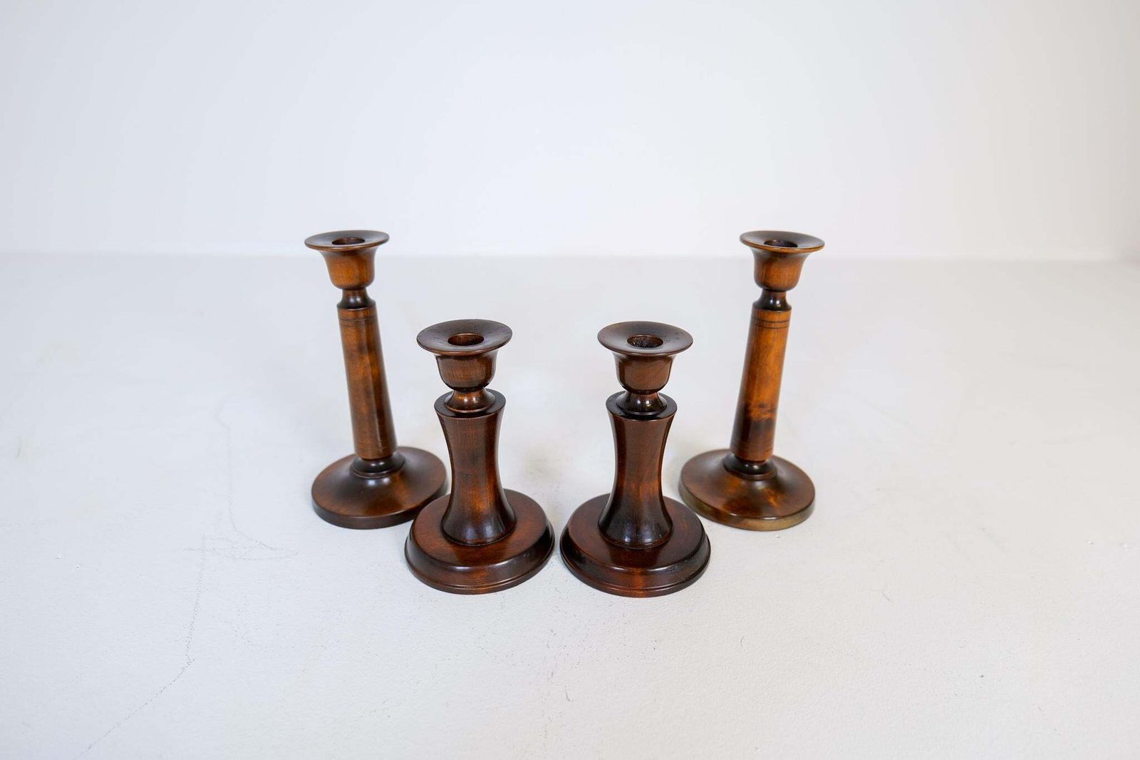 Midcentury Set Of 4 Candlesticks In Birch Carl Malmsten Sweden 1960s photo Home Decor