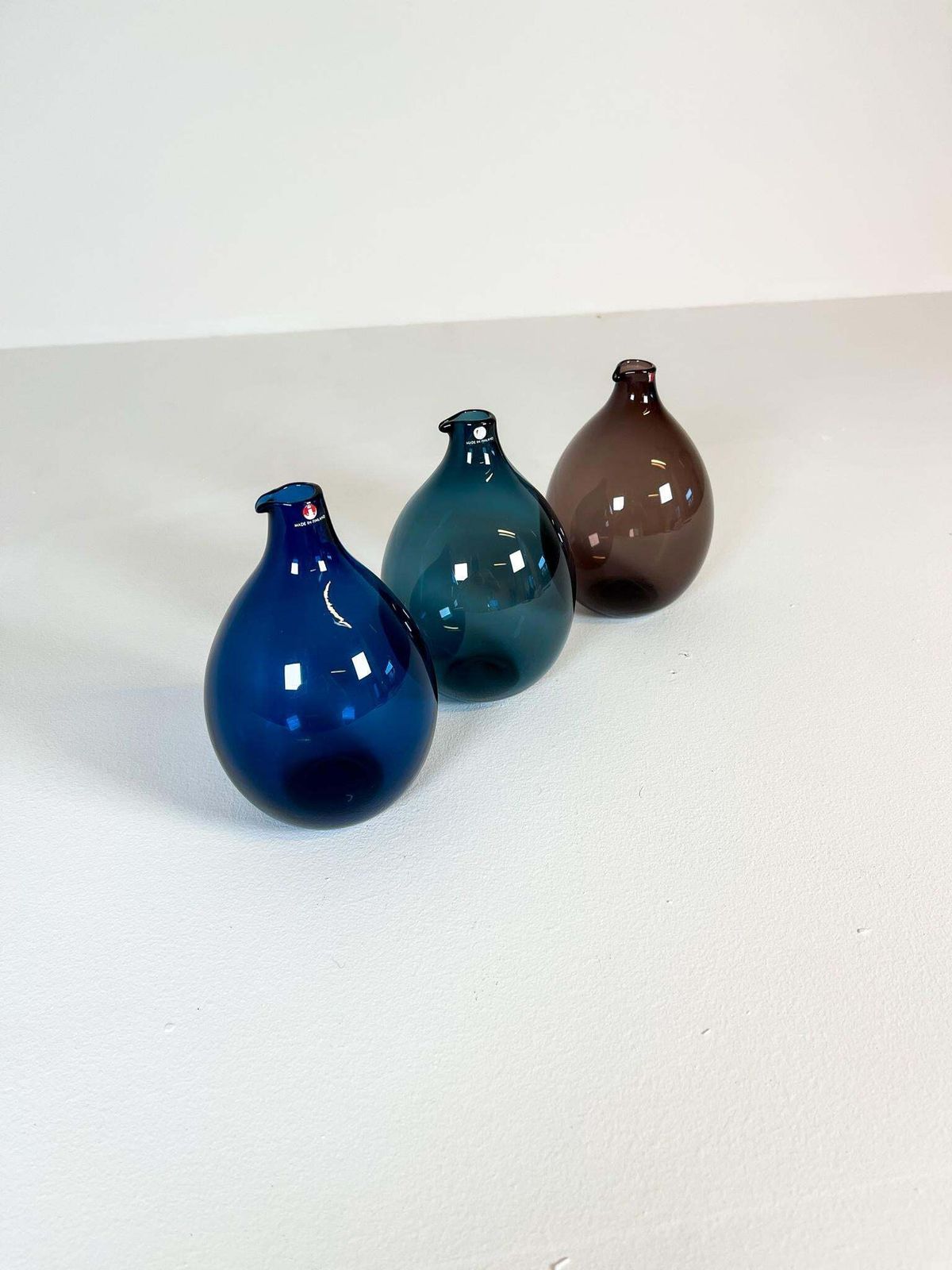Midcentury Timo Sarpaneva Set Of 3 Bird Bottles / Vases Iittala photo vintage