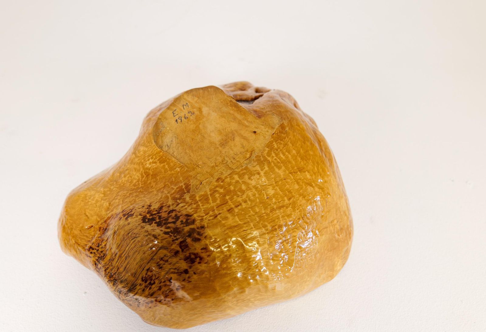 photo for sale Swedish Folk Art Large Organic Burl Curly Grain Birch Bowl, 1962