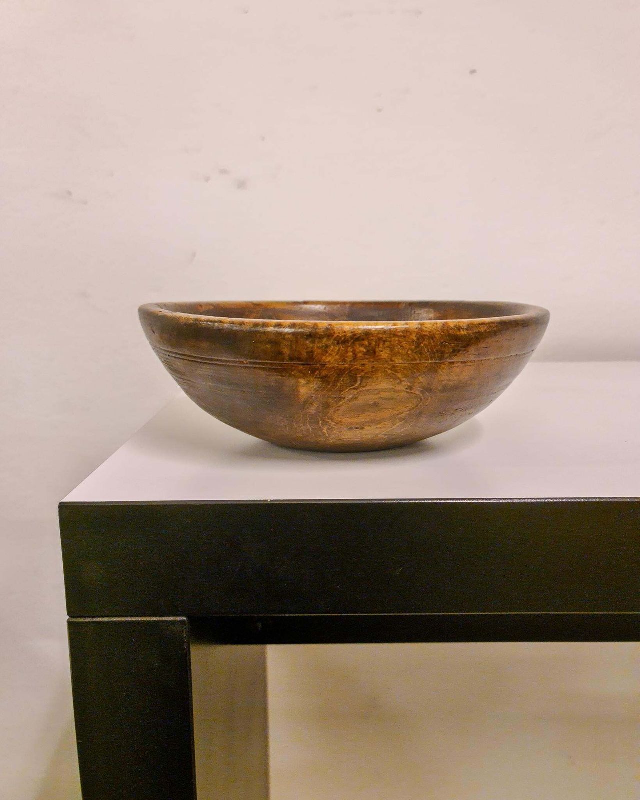 Swedish Folk Art, Unique Early 19th Century Farmers Bowl Painted Wood photo vinterior