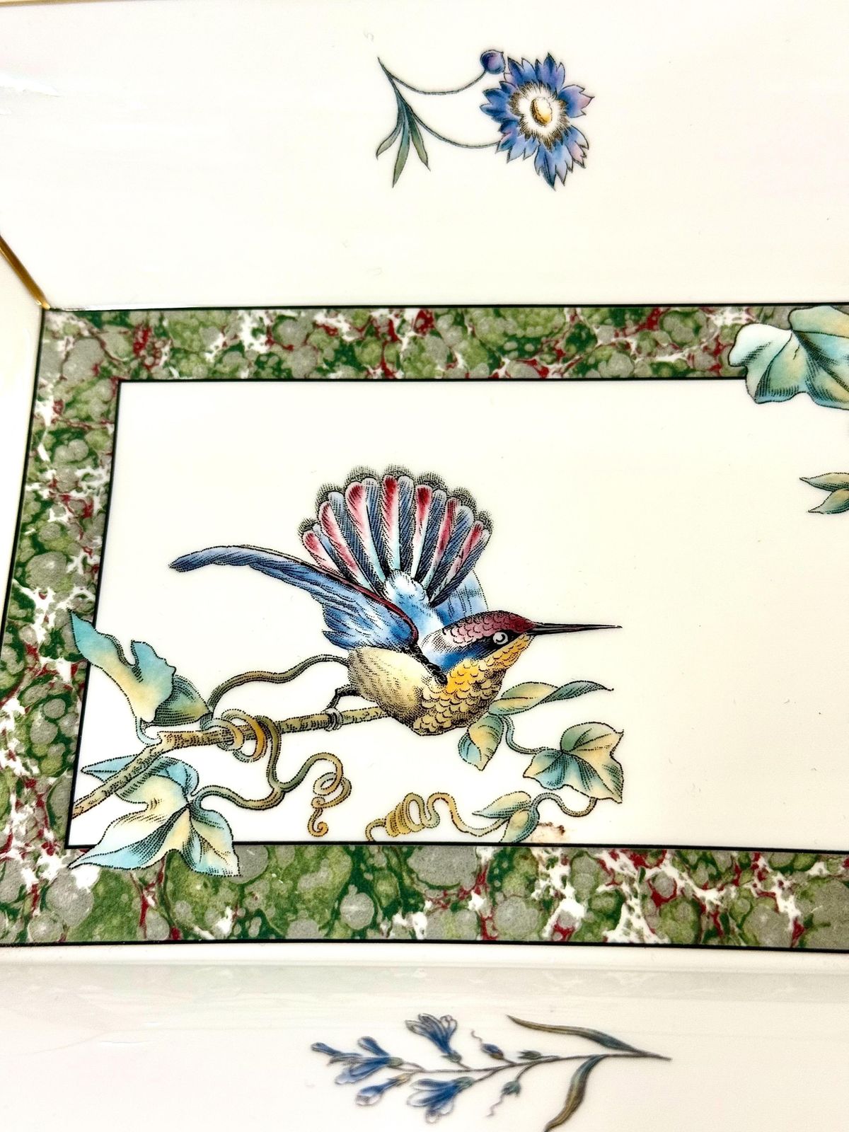 Wedgwood Bone China Tray – Hummingbird & Floral Design, England, 1991 photo buy