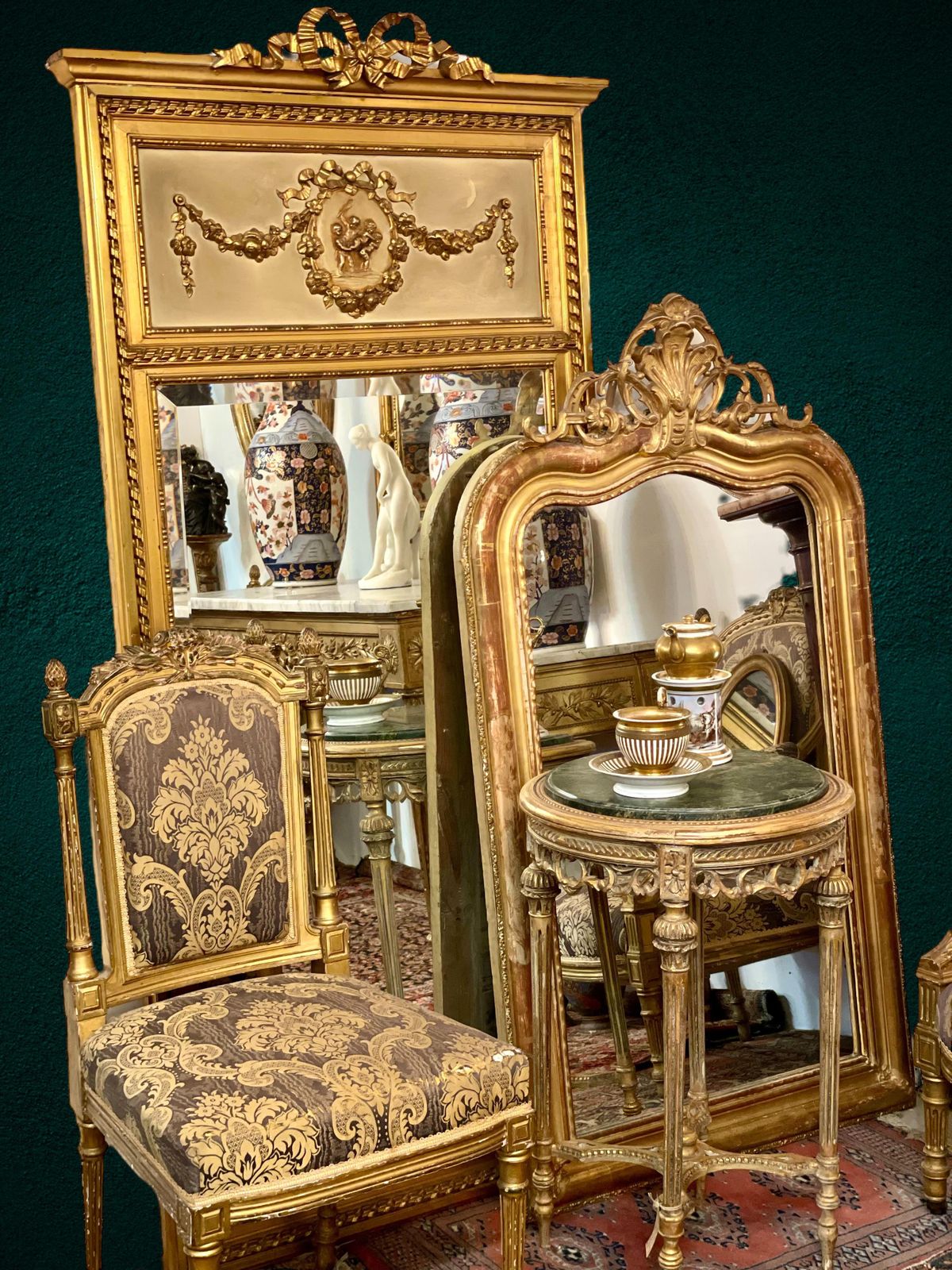 2182.0 19th Century Ornate Louis Philippe Giltwood Mirror photo