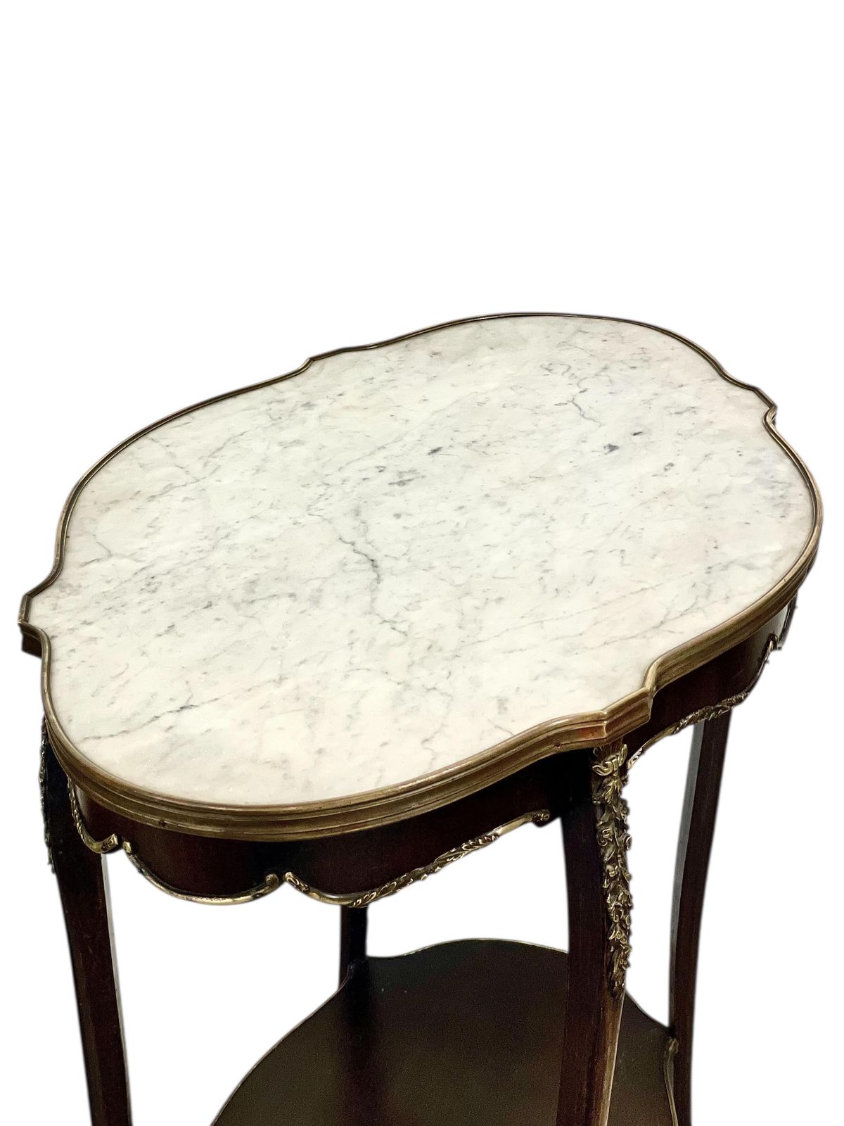 French Louis XV Style Center Table With Marble Top And Ormolu Mounts photo 1465.0
