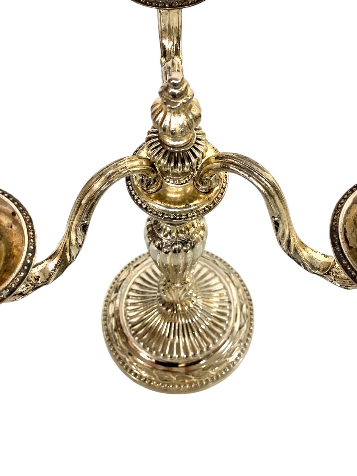 Pair Of Rare Large Bronze Silver Plated Candelabras, 19th Century photo buy