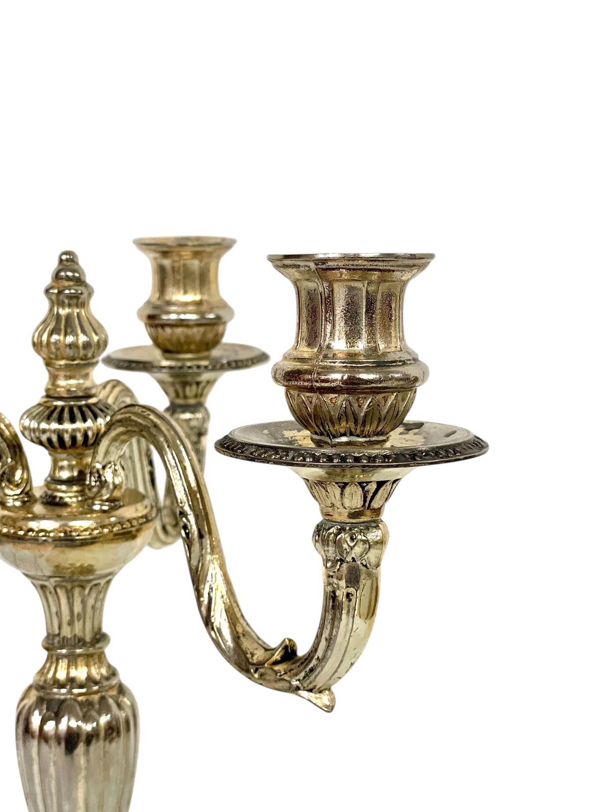 Home Decor Pair Of Rare Large Bronze Silver Plated Candelabras, 19th Century photo