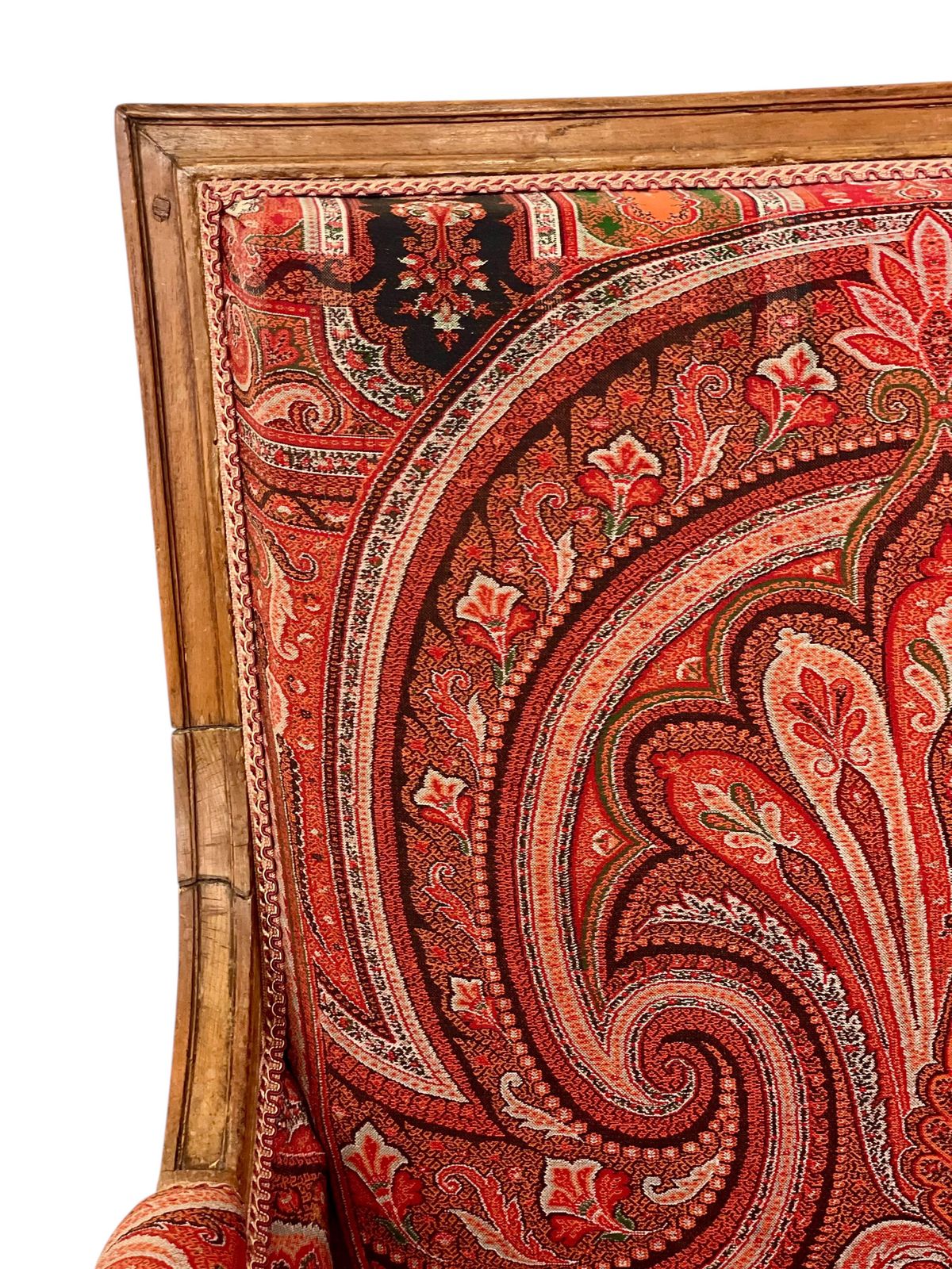 18th Century Directoire Bergère Chair With Paisley Upholstery photo vinterior