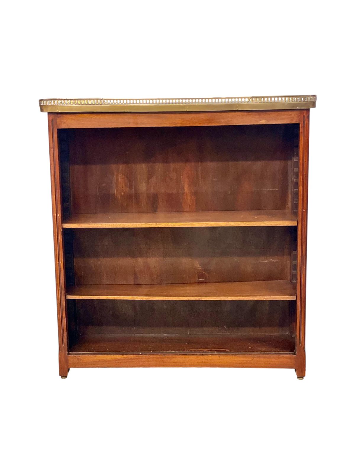 Bookshelf Or Bibus With Marble Top And Brass Gallery, 19th Century photo for sale