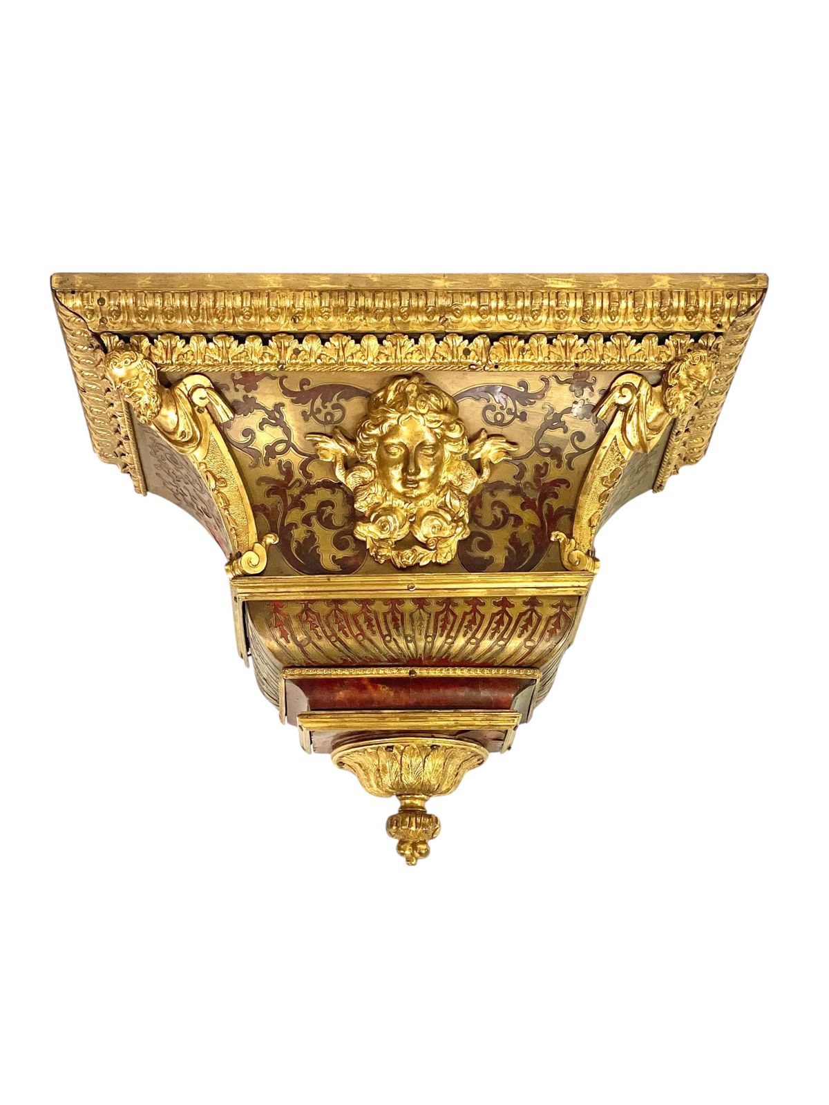 19th Century Wall Bracket Console With Gilt Bronze Mask And Satyrs photo 2426.0