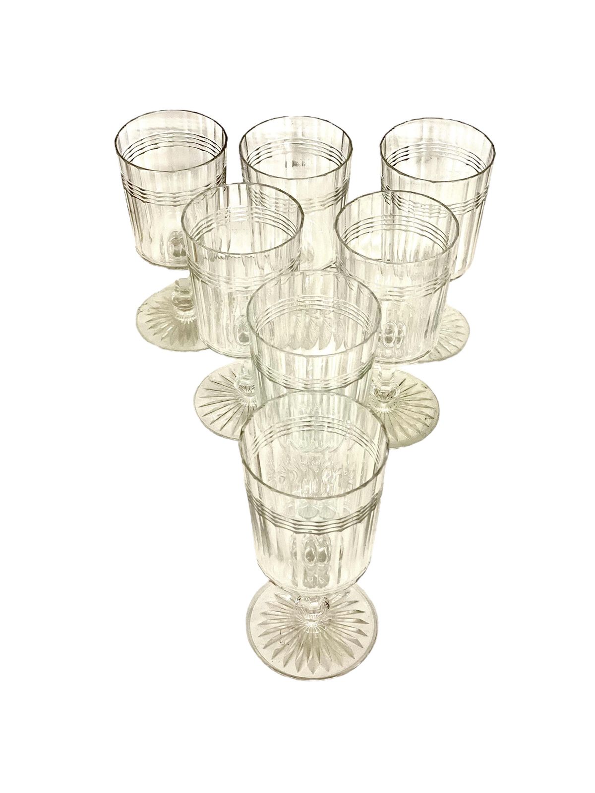 French Crystal Set Of 18 Glasses And 4 Decanters, 19th Century photo for sale