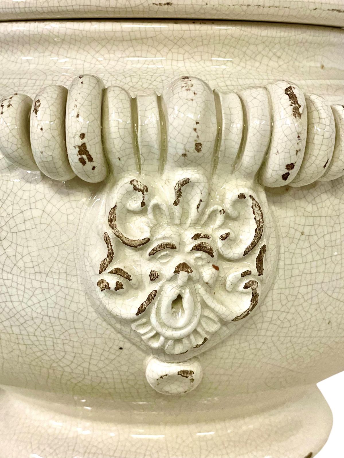 Ceramic Crackle Gazle Tureen With Lid And Plate, 19th Century photo buy