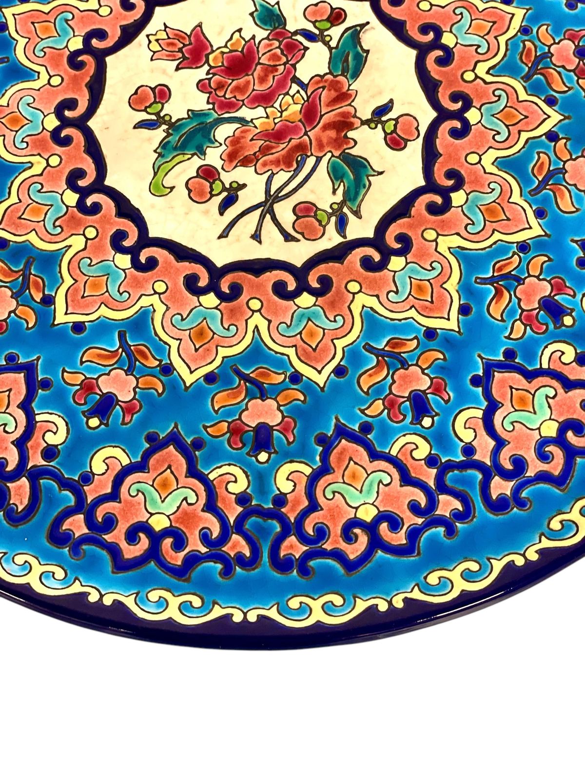 Hand Painted Longwy Centerpiece, Circa 1950 photo buy