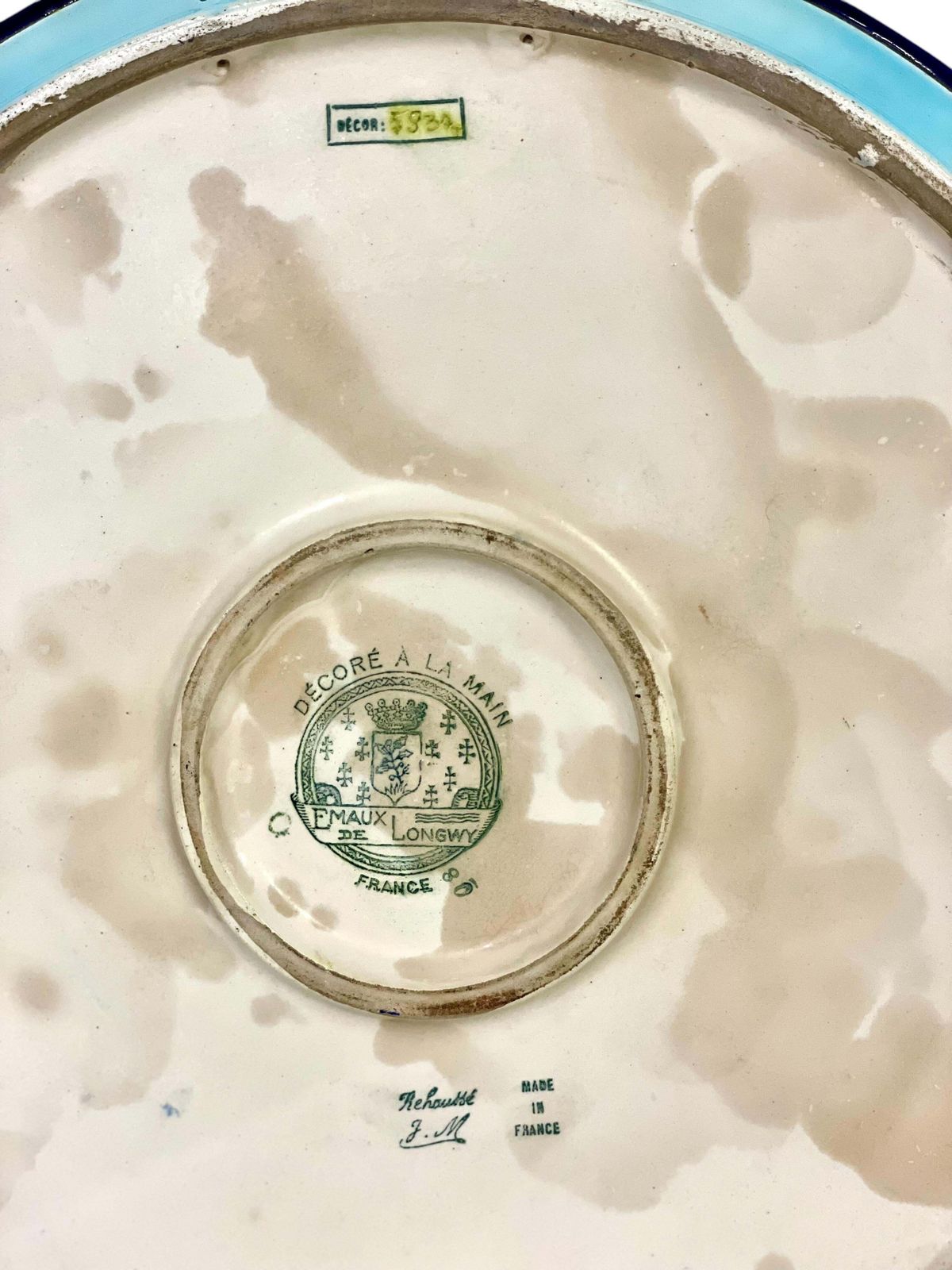 photo vinterior Hand Painted Longwy Centerpiece, Circa 1950