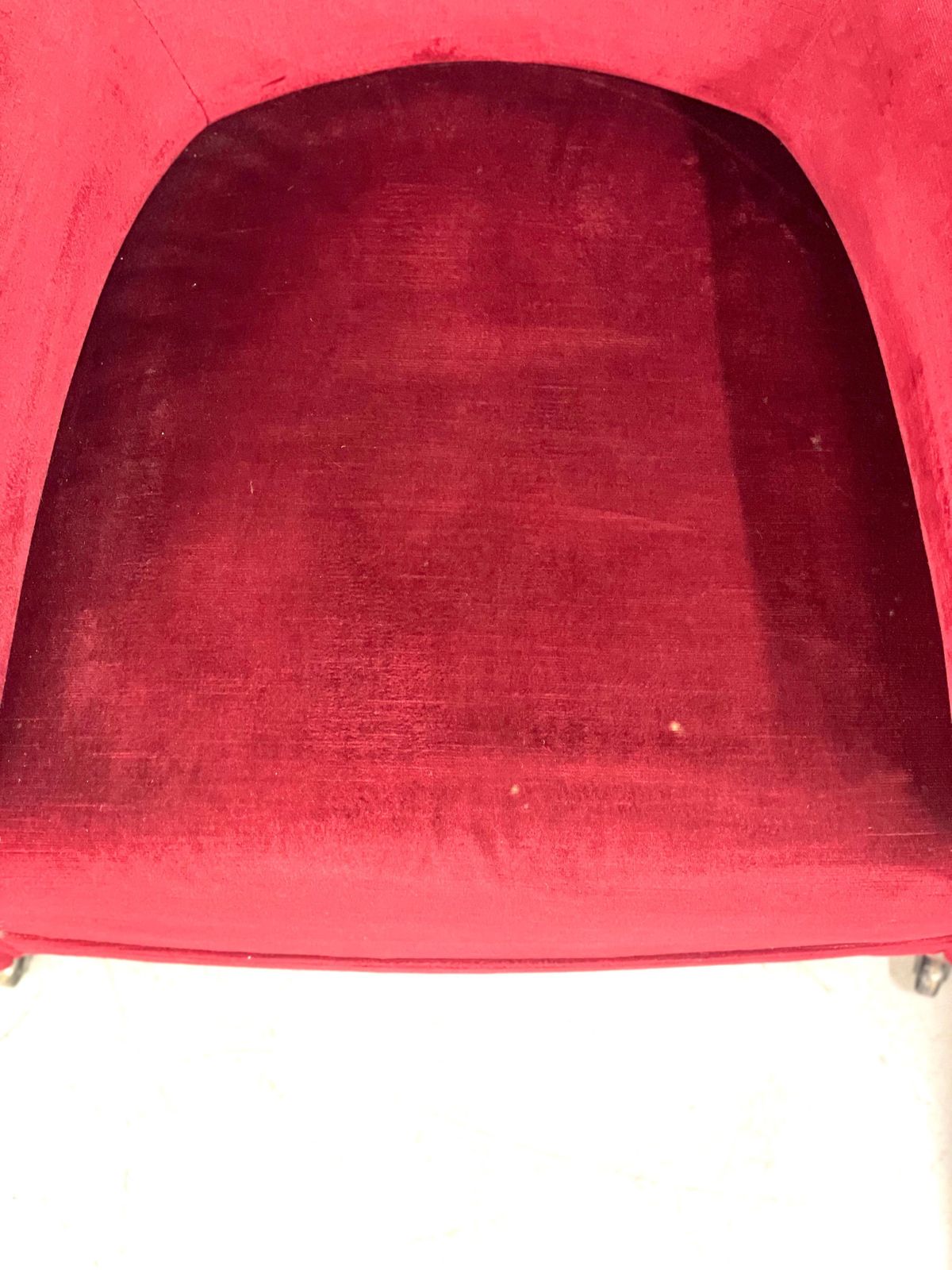 Pair Of Napoleon III Period Crimson Velvet Bergere Chairs With Wheels photo vintage