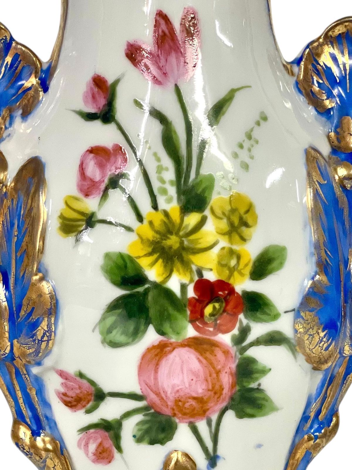 19th Century Porcelain Wedding Vase With Gilded Accents photo furniture