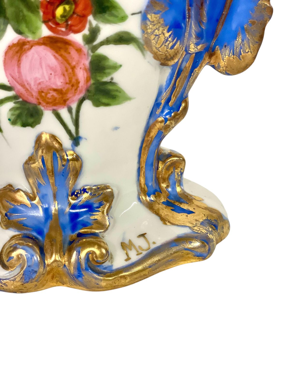 19th Century Porcelain Wedding Vase With Gilded Accents photo Home Decor