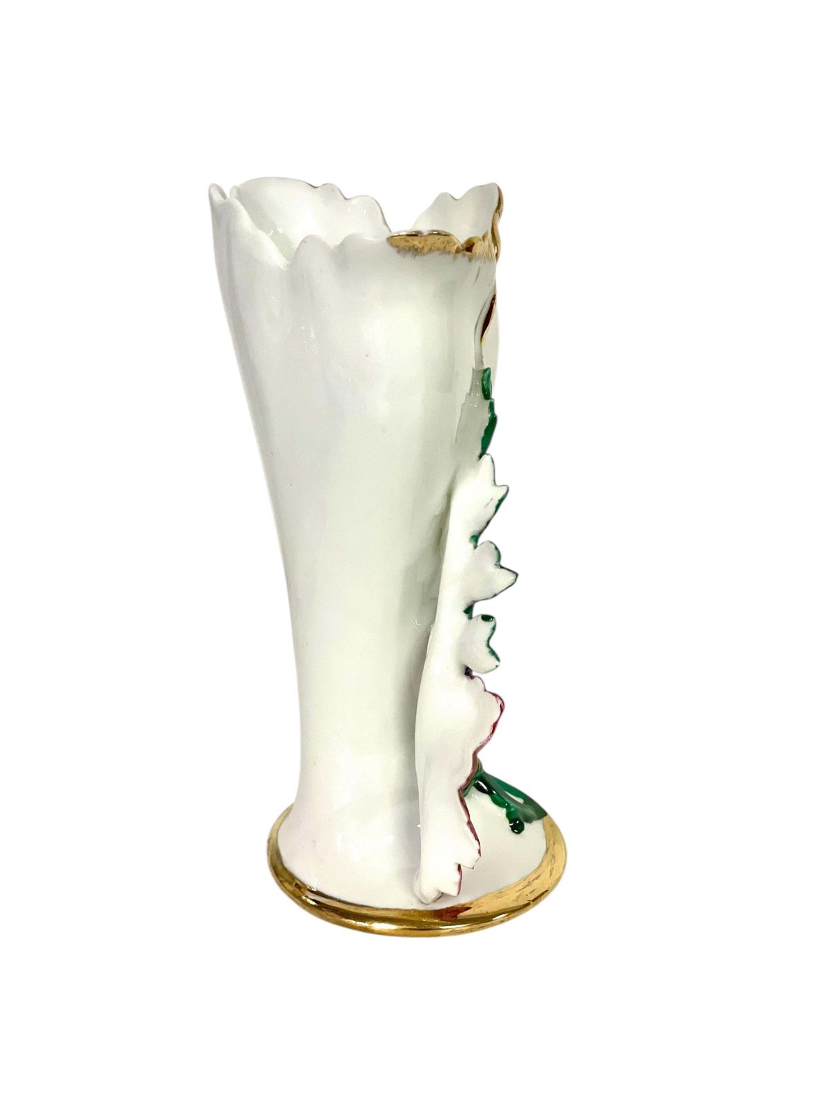19th Century Porcelain Wedding Vase With Gilded Accents photo vinterior