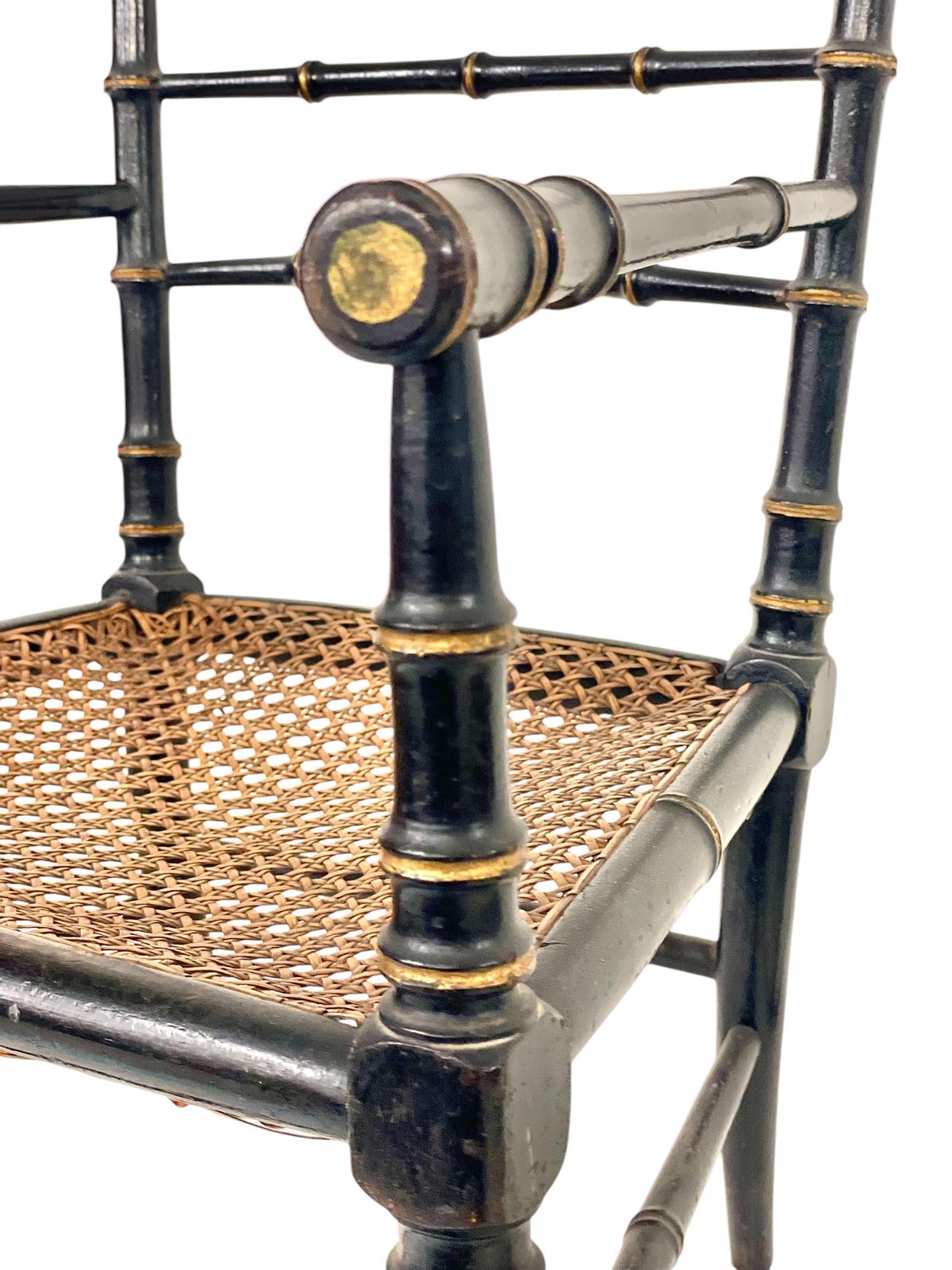 19th Century Faux Bamboo And Caned Children’s Chair photo Furniture
