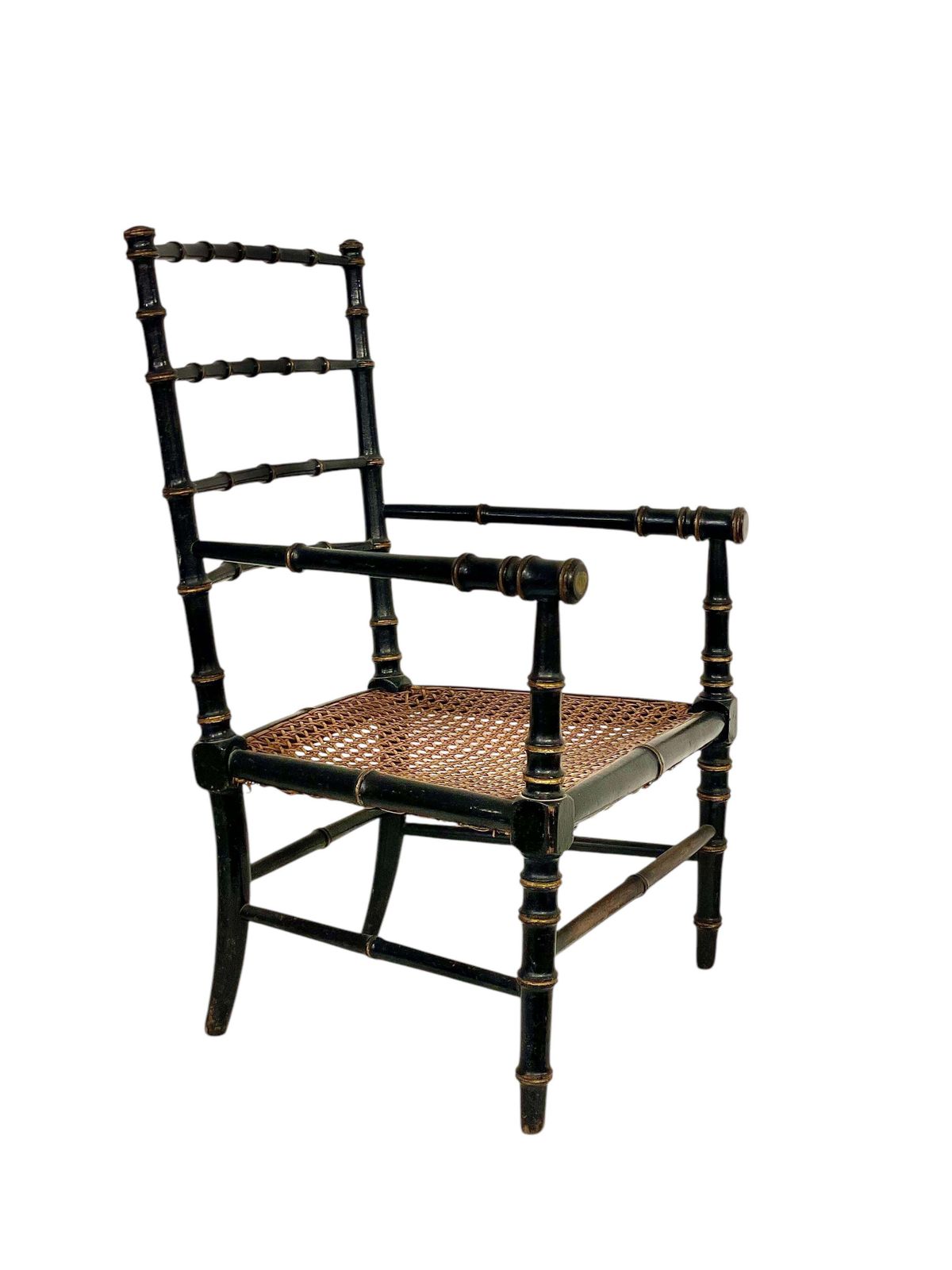 19th Century Faux Bamboo And Caned Children’s Chair photo 1154.0