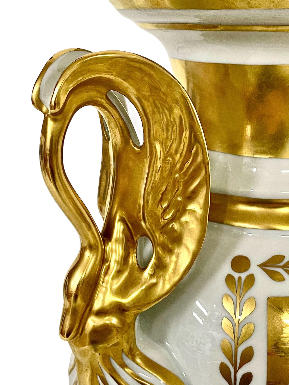 French Limoges Porcelain Gilded Baluster Vase photo Home Decor