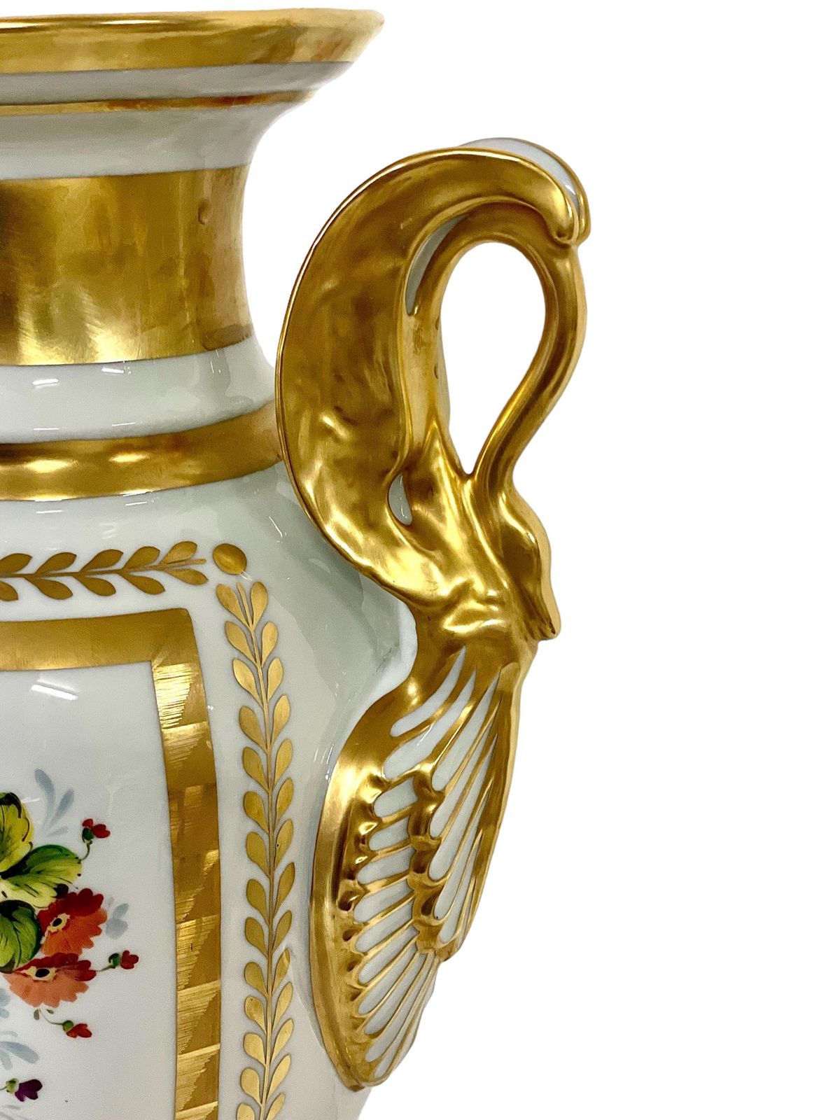 photo furniture French Limoges Porcelain Gilded Baluster Vase