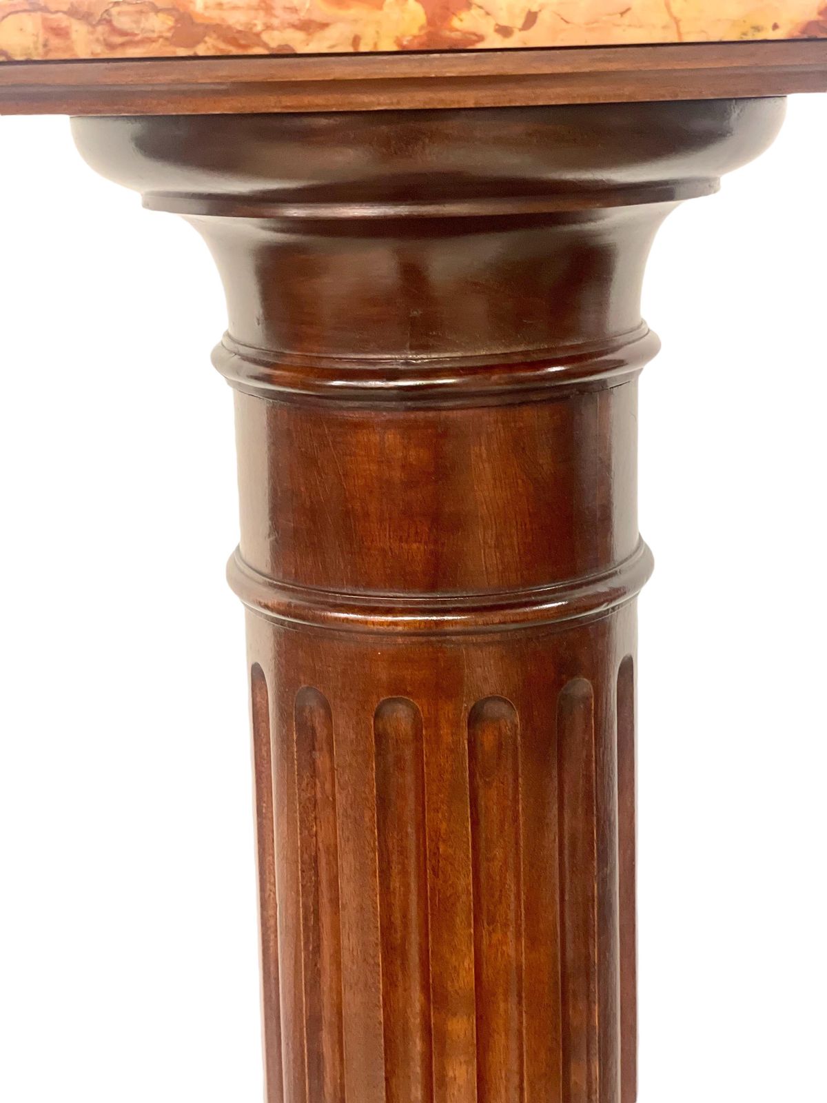 Louis XVI Column Pedestal With A Red Veined Marble Top photo for sale