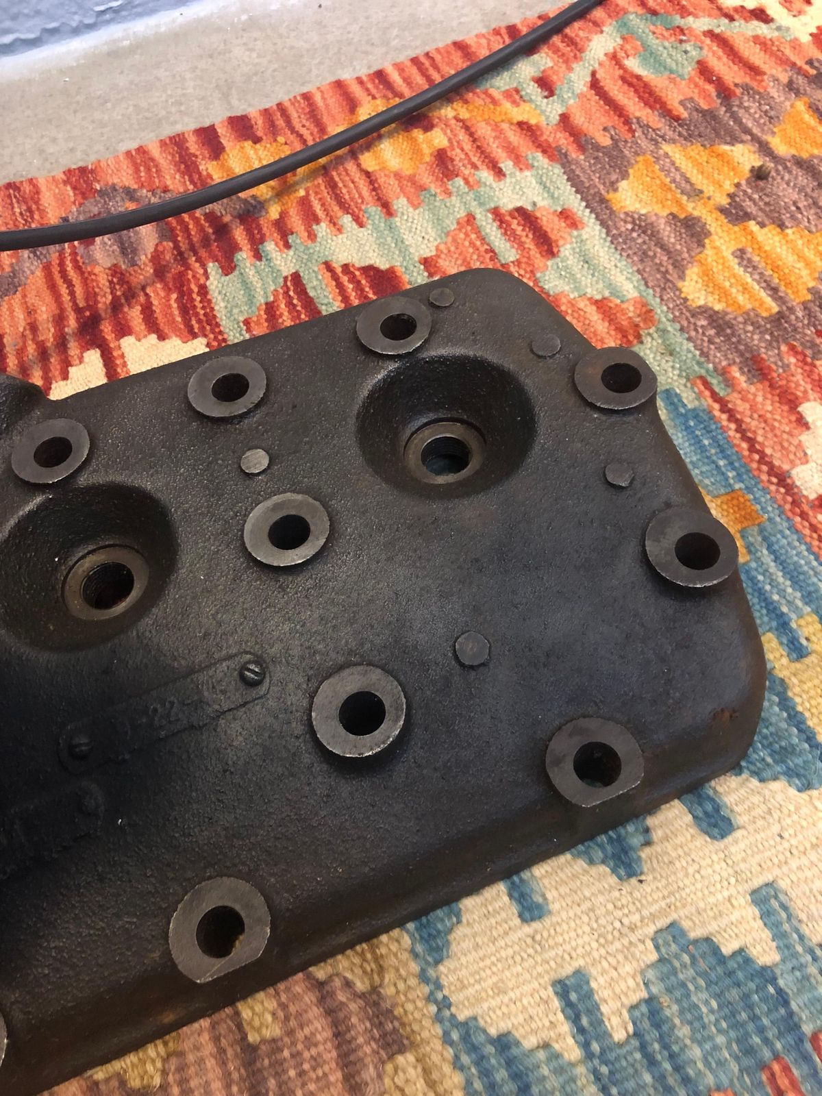 photo furniture Vintage Jielde Double Armed Industrial Floor Lamp Mounted On To A V8 Flathead