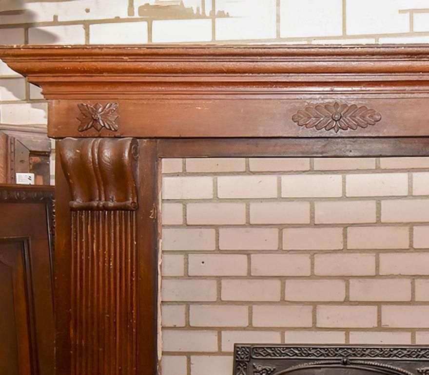 19th Century Antique Wooden Fireplace photo for sale