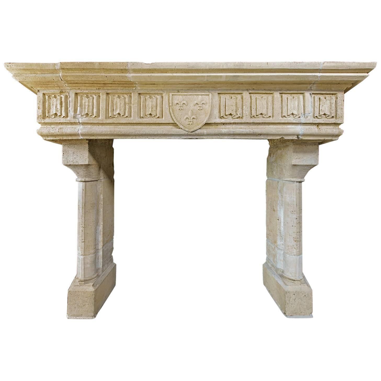 French Castle Fireplace Mantel