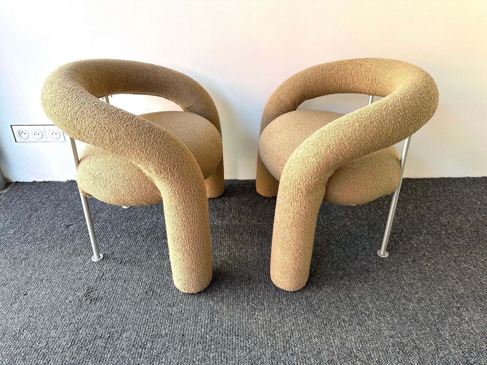 photo for sale Pair Of Tube Armchairs By Bartoli For Rossi Di Albizzate. Italy, 1970s