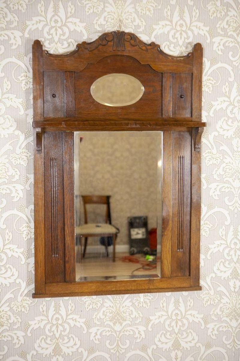 Art Nouveau Wall Mirror In Oak Frame, Early 20th Century photo Home Decor