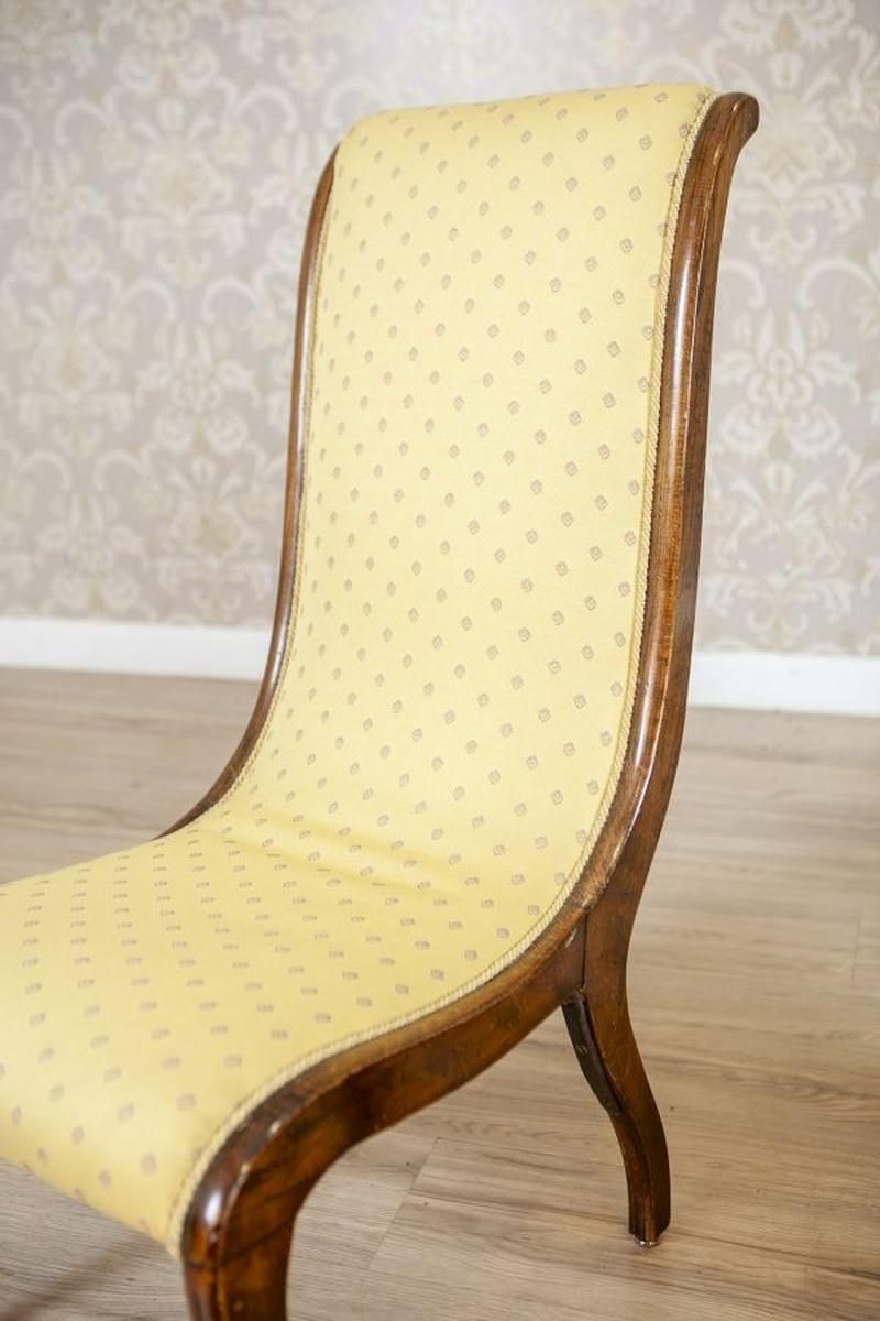 Furniture Two Swan Armchairs In Yellow Upholstery, Late 19th Century photo